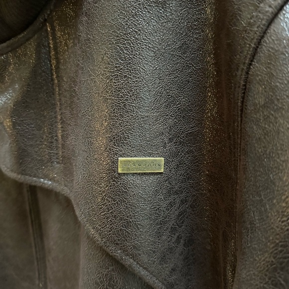 Vintage Sean John Fur Line Brown Leather Jacket Size XXL - Picture 4 of 7